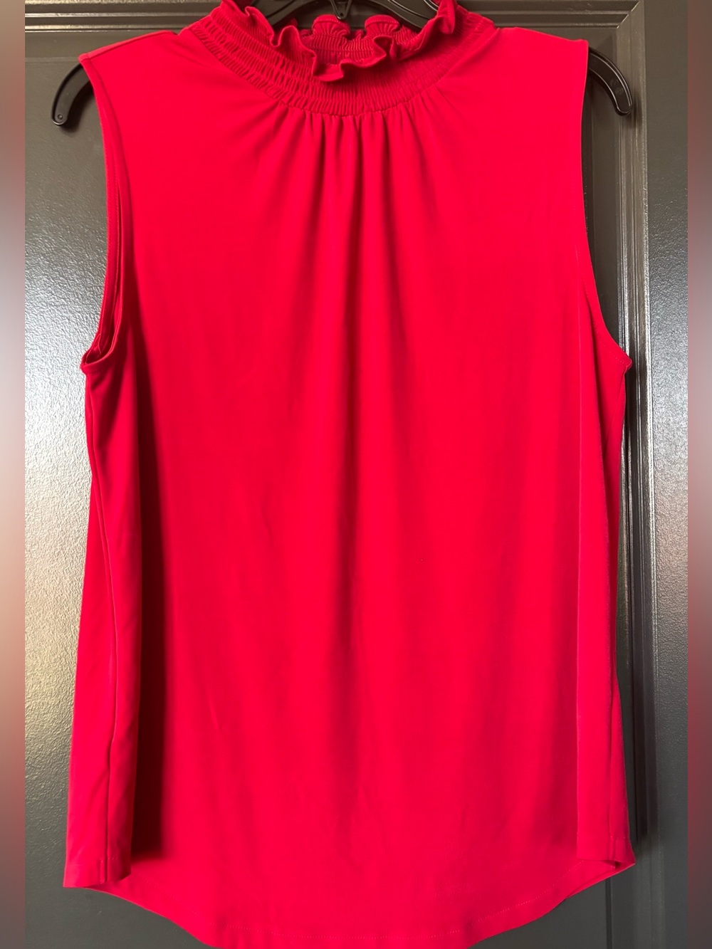 Ann Taylor Bright Red Sleeveless Mock-Neck Tank